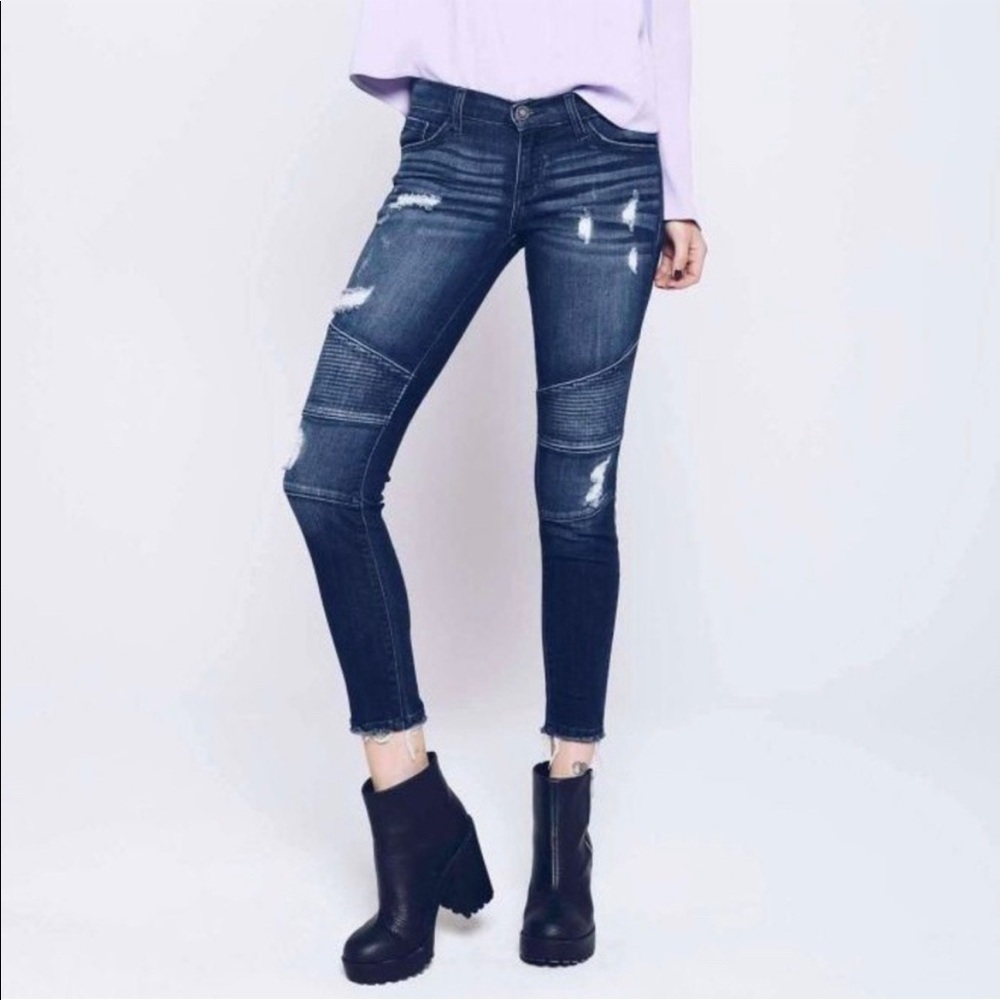 Moto Skinny Ankle Jeans